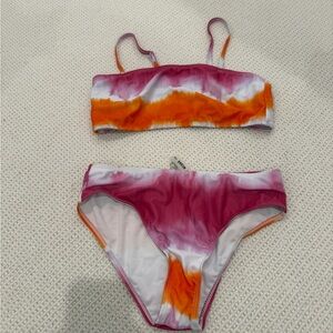 SHEIN Pink & Orange Tie-Dye Two-Piece Swim Bikini